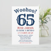 65e anniversaire Invitation Mens Marine Bleu (Debout devant)