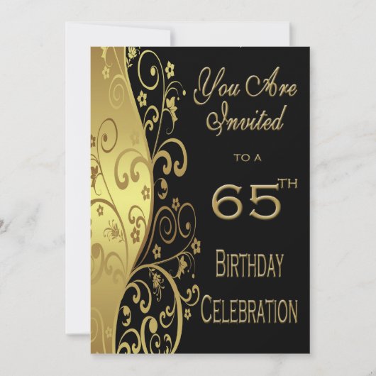 65e anniversaire Invitation personnalisée (Devant)