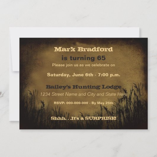 65E ANNIVERSAIRE INVITATION - POUR CHASSEURS (Dos)