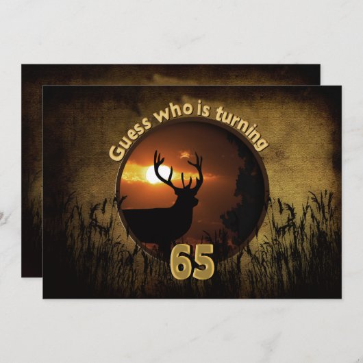 65E ANNIVERSAIRE INVITATION - POUR CHASSEURS (Devant / Derrière)