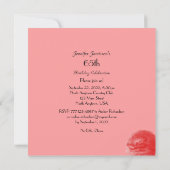 65e anniversaire Invitation Rose corail (Dos)