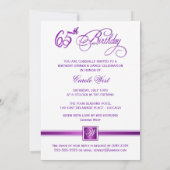 65e anniversaire Invitations à la fête - avec Mono (Dos)