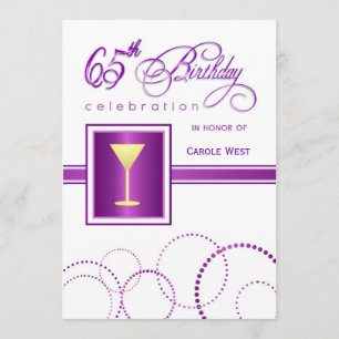 65e anniversaire Invitations à la fête - avec Mono