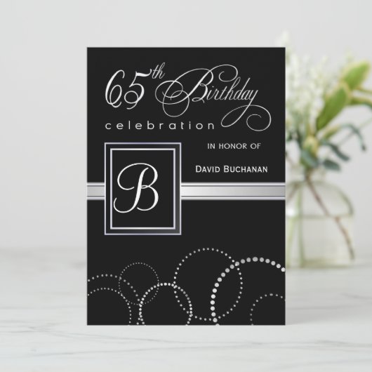 65e anniversaire Invitations à la fête - avec Mono (Debout devant)