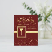 65e anniversaire Invitations - Bourgogne et or (Debout devant)