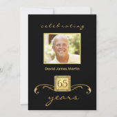 65e anniversaire Invitations de fête - Monogramme  (Devant)