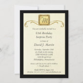 65e anniversaire Invitations de fête - Monogramme (Dos)