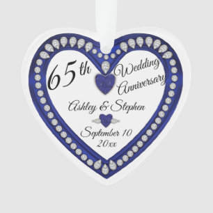 65e anniversaire Mariage Sapphire Diamond Keepsaké