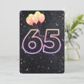 65e anniversaire Neon Connexion Black Invitation (Debout devant)