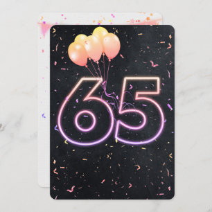 65e anniversaire Neon Connexion Black Invitation