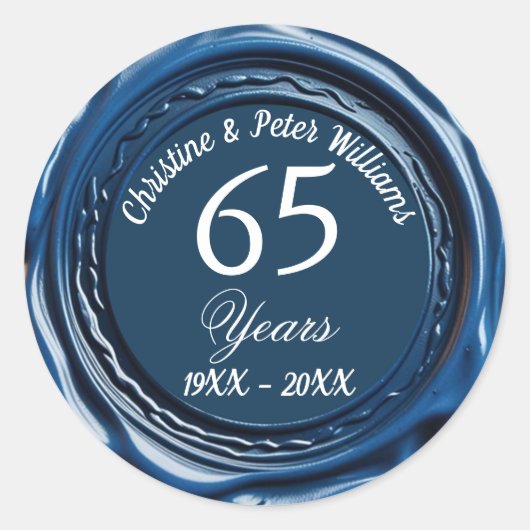 65e Blue Sapphire Wedding Blue Wax Seal Sticker (Voorkant)
