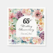 65e bruiloft Jubileum Elegant Script Floral Servet (Voorkant)