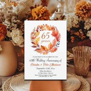 65e bruiloft Jubileum Herfst Floral Garland Kaart