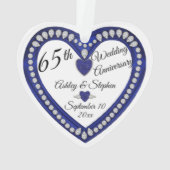 65e bruiloft Jubileum Sapphire Diamond Keepsake Ornament (achterkant)