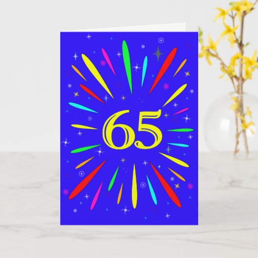 65e carte d'explosion d'anniversaire (Fleur jaune)