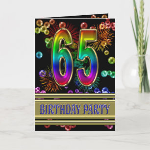 65e fête d'anniversaire Invitation