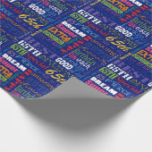 65e gepersonaliseerd monogram van de Fun-partij op Cadeaupapier (Hoek)