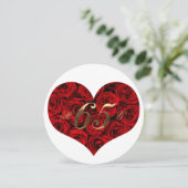 65e huwedag rode rozen hart elegant kaart (Staand voorkant)