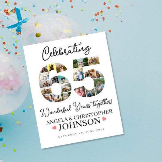 65e huwelijksjaren Jubileum Foto Collage Poster