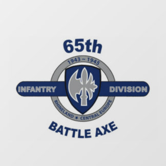 65e Infanteriedivisie Battle Ax, statisch op voorz Raamsticker