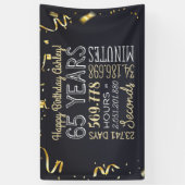 65e jaarbanner - 65 jaar in uren en seconden spandoek (Verticaal)