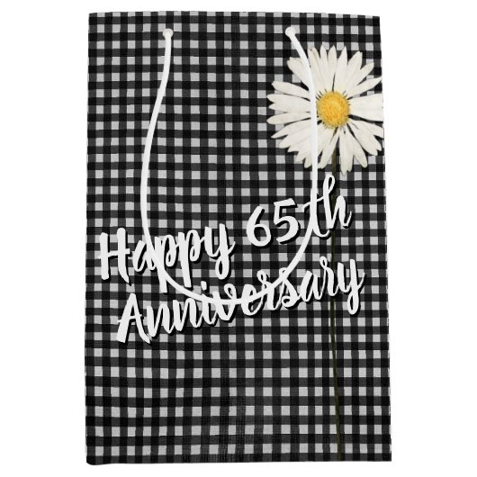65e Jubileum Daisy on Gingham Medium Gift Bag Medium Cadeauzakje (Voorkant)