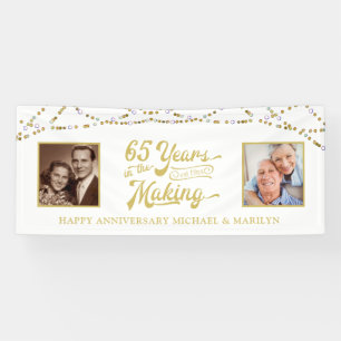 65e Jubileum Dan & nu Foto's Gold Names Spandoek