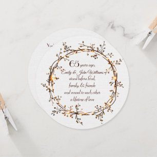 65e Jubileum feest gloeiende herfstbes krans Kaart