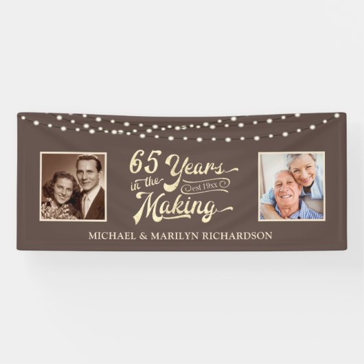 65e Jubileum Foto's & nu | Champagne Spandoek (Horizontaal)