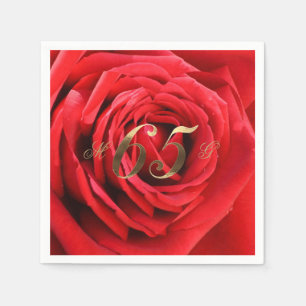 65e Jubileum Rood rozen Hart Elegant Servet