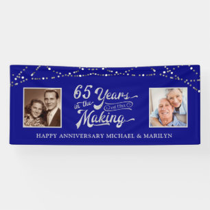 65e Jubileum Sapphire Blue String Lights Foto Spandoek