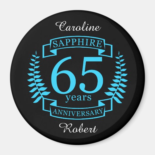 65e JUBILEUM voor weddenschappen SAPPHIRE Magneet (Voorkant)