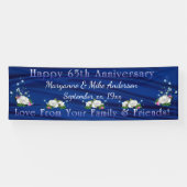 65e Jubileum Witte rozen Sapphire - Aangepast Spandoek (Horizontaal)