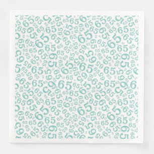 65e Leeftijds Willekeurige Nummer Patroon Turquois Servet