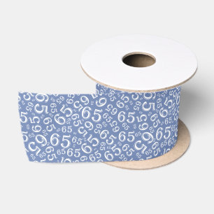 65e Moderne Willekeurige Nummer Patroon Blauw/Wit Lint
