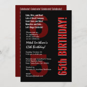 65e moderne zwarte witte rode Sjabloon Kaart (Voorkant / Achterkant)