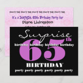 65e OPLEIDING Paarse Sjabloon van de geboorte Kaart (Voorkant / Achterkant)