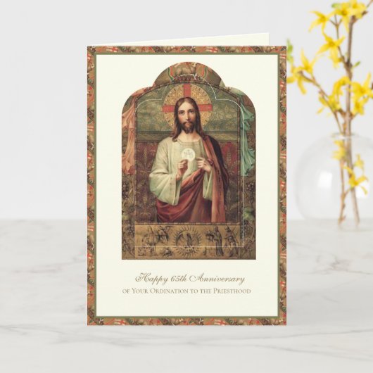 65e PRIEST-JUBILEUM Kaart (Gele Bloem)