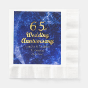 65e Sapphire Wedding Jubileum Gold Typografie Servet