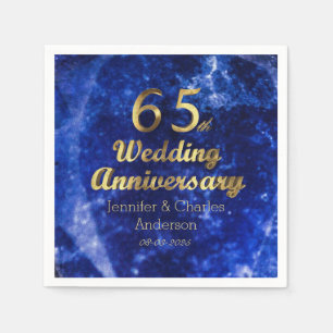 65e Sapphire Wedding Jubileum Gold Typografie Servet