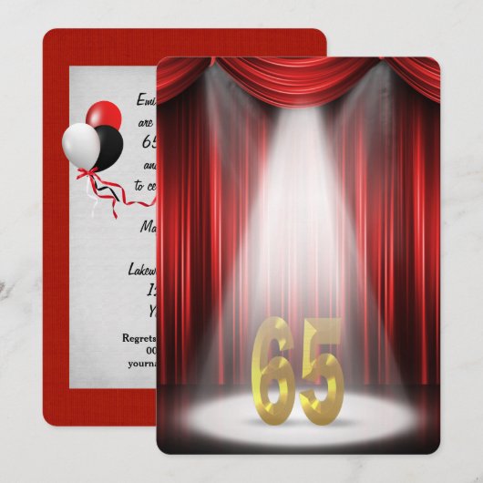 65e trouwdagfeestje kaart (Voorkant / Achterkant)