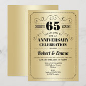 65e trouwjubileumfeest - Goud Zwart Kaart (Voorkant / Achterkant)