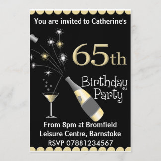 65e uitnodiging van de Birthday Party