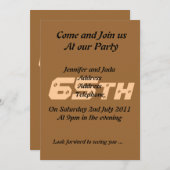 65e uitnodiging van de Birthday Party (Voorkant / Achterkant)