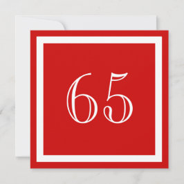 65e uitnodiging van de Birthday Party - Red