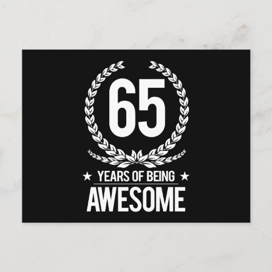 65e verjaardag (65 jaar Geweldige) Briefkaart (Voorkant)