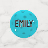 65e verjaardag Aqua Blue Pickleball Confetti (Kleine voorkant)