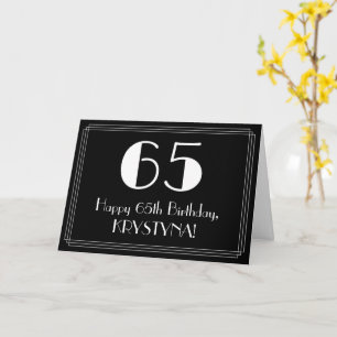 65e verjaardag ~ Art Deco geïnspireerd look "65",  Kaart
