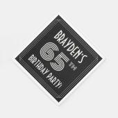 65e verjaardag: Art Deco Style + aangepaste naam Servet (Hoek)