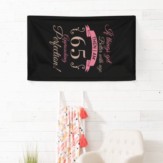 65e verjaardag beter met leeftijd spandoek (Insitu)